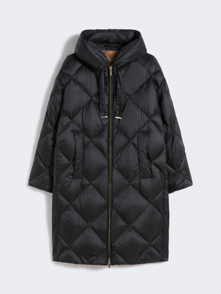 Down jacket in iridescent water-repellent fabric - BLACK - 4