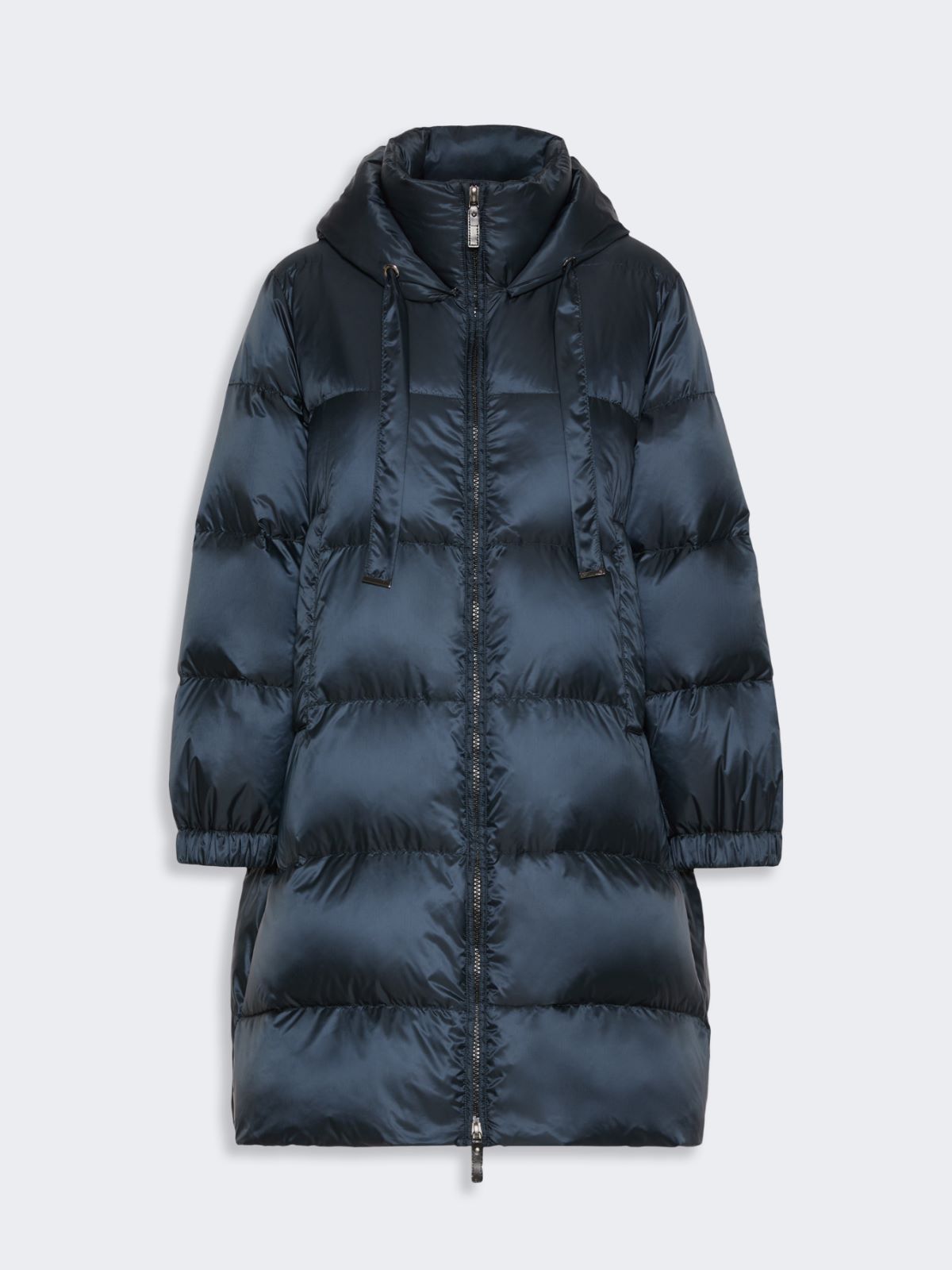 Szeroka pikowana kurtka midi z wodoodpornej tkaniny - CIEMNOGRANATOWY - Max Mara - 5