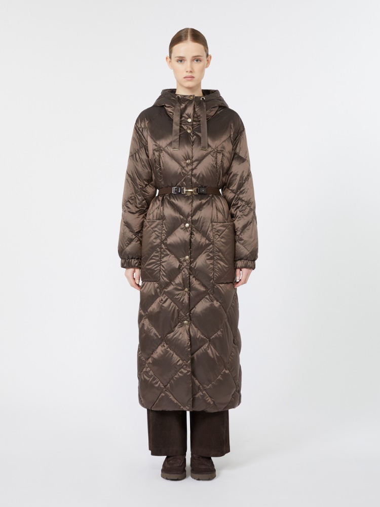 Long puffer in quilted water-repellent fabric - BROWN - Max Mara - 2