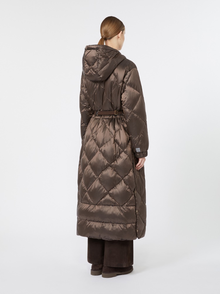 Long puffer in quilted water-repellent fabric - BROWN - Max Mara - 3