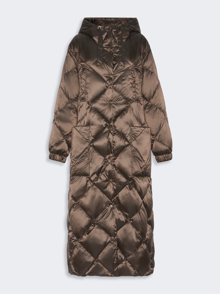 Long puffer in quilted water-repellent fabric - BROWN - Max Mara - 5