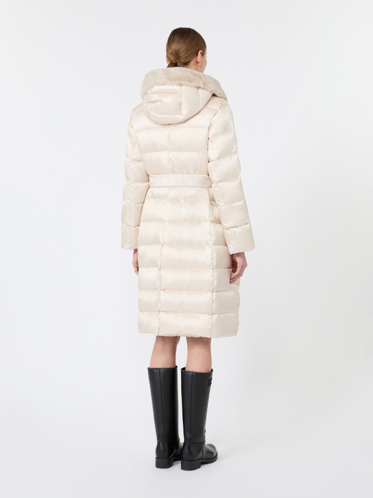 Reversible long water-repellent iridescent satin down jacket - VANILLA - Max Mara - 3