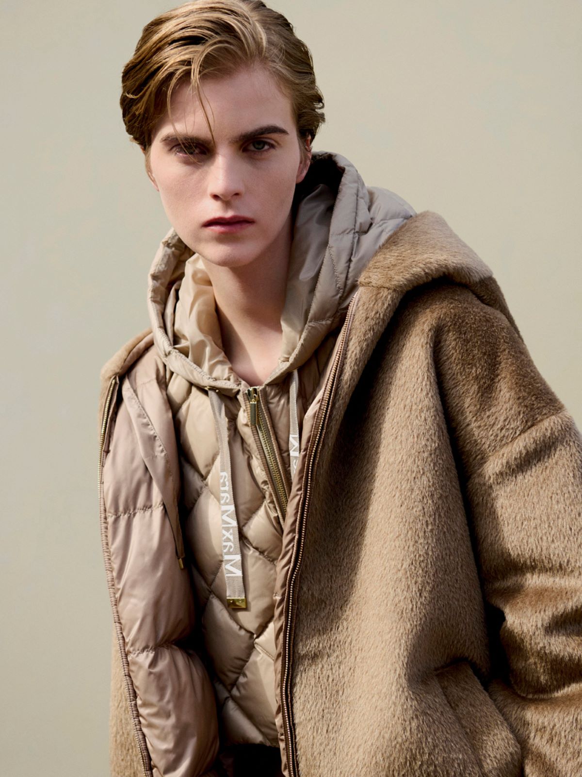 Water-repellent canvas hooded collar + BEIGE - Max Mara
