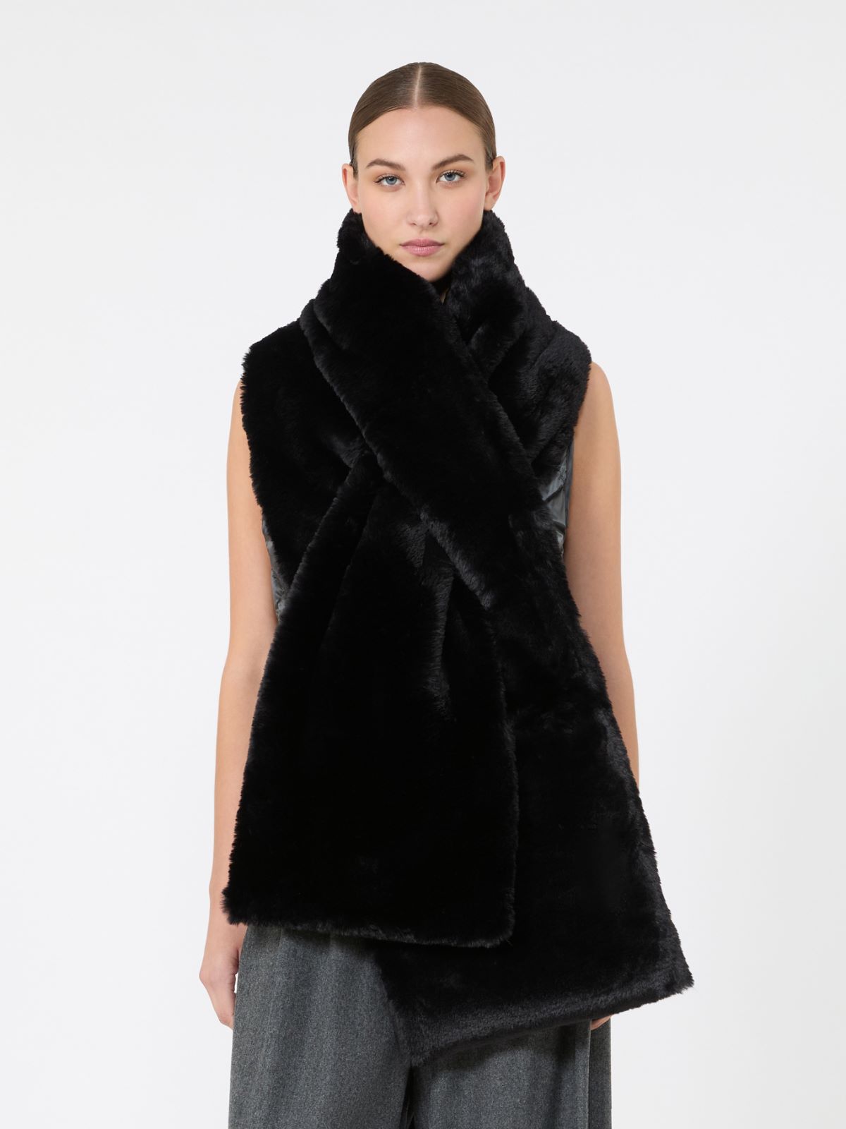 Water-repellent canvas padded stole - BLACK - Max Mara - 2