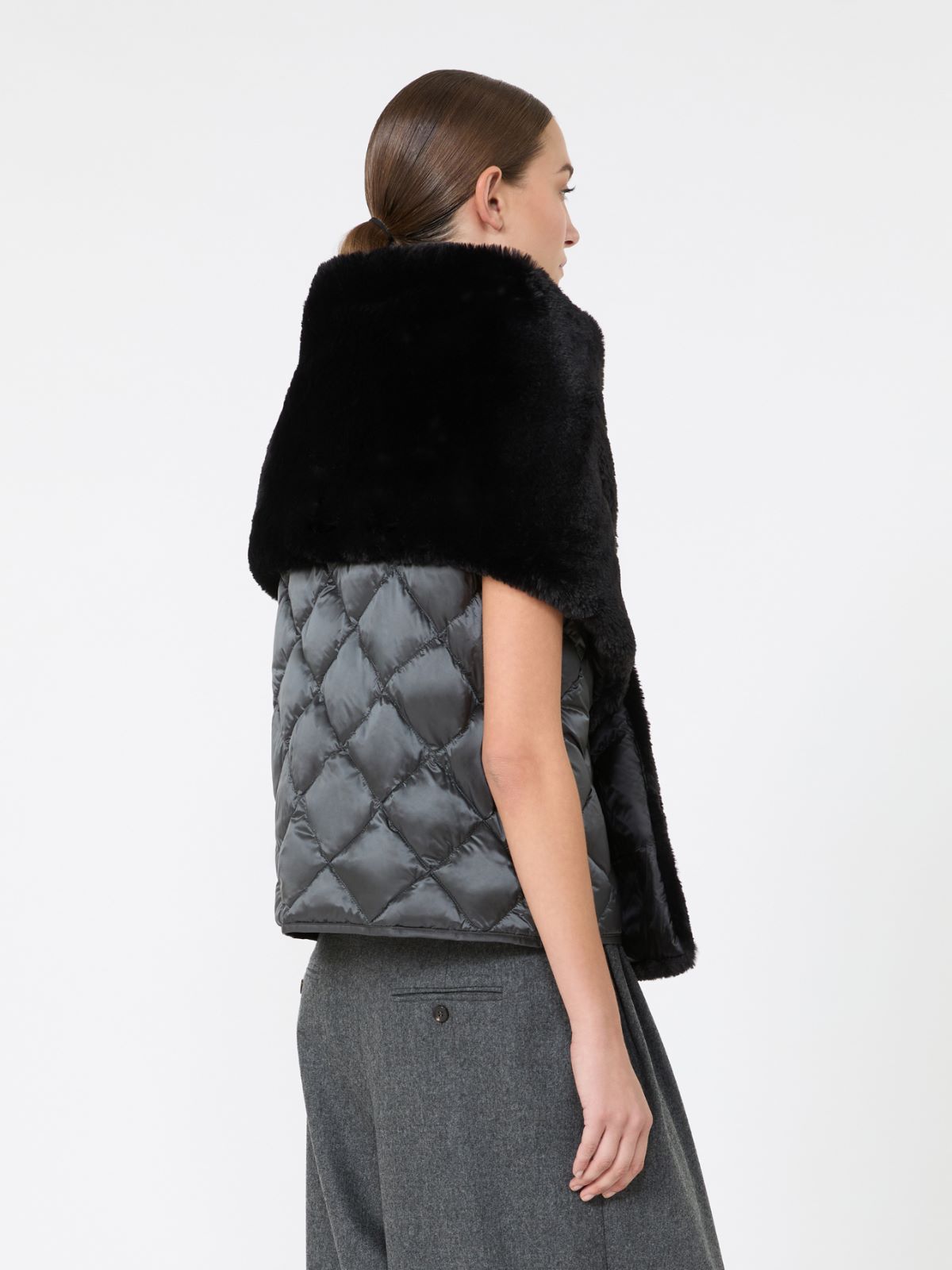 Water-repellent canvas padded stole - BLACK - Max Mara - 3