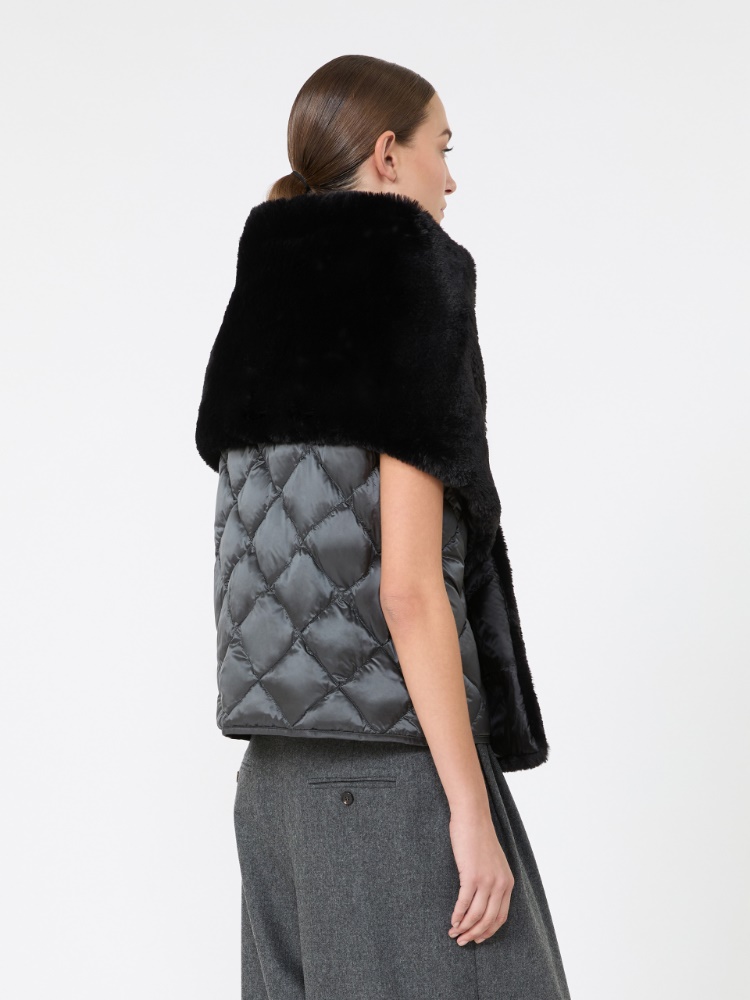 Water-repellent canvas padded stole - BLACK - Max Mara - 3