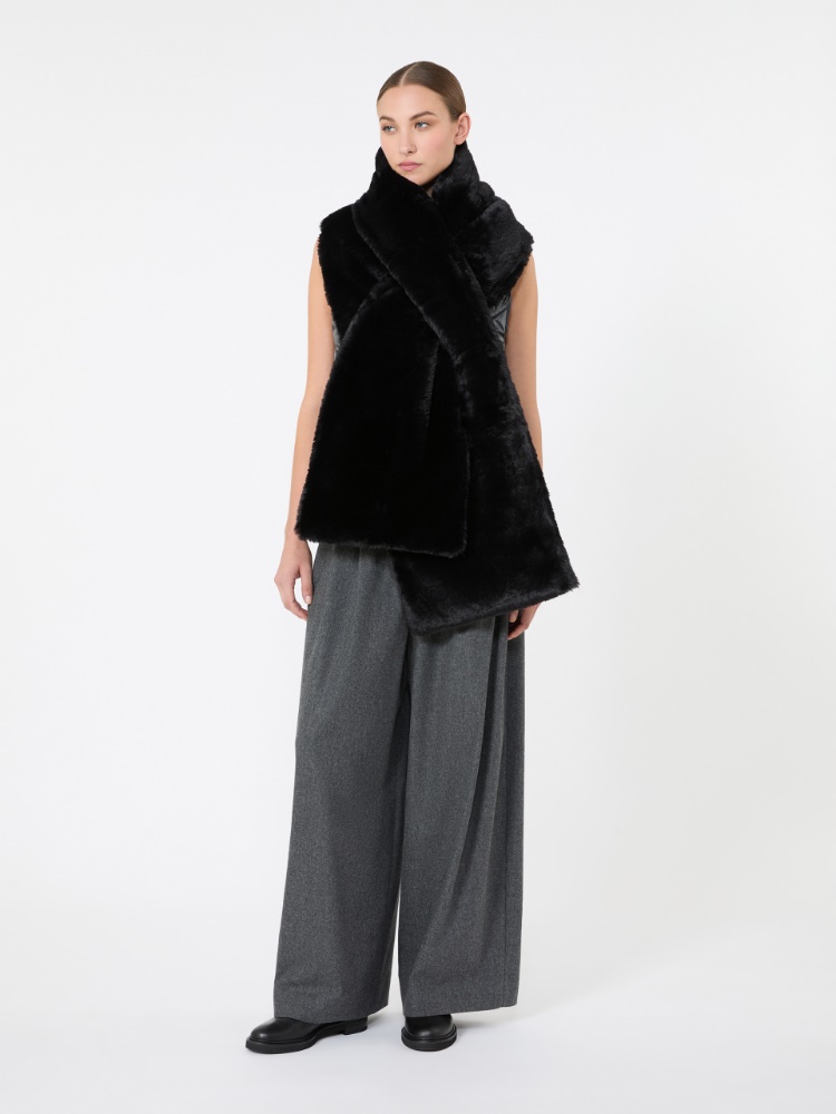 Water-repellent canvas padded stole - BLACK