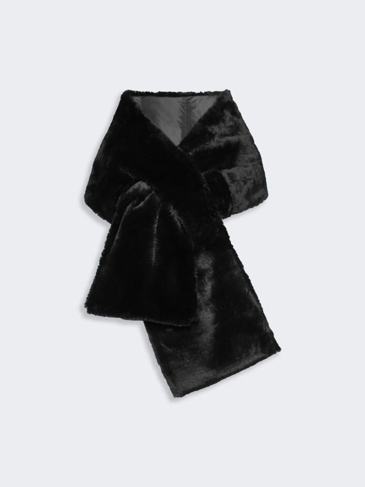 Water-repellent canvas padded stole - BLACK