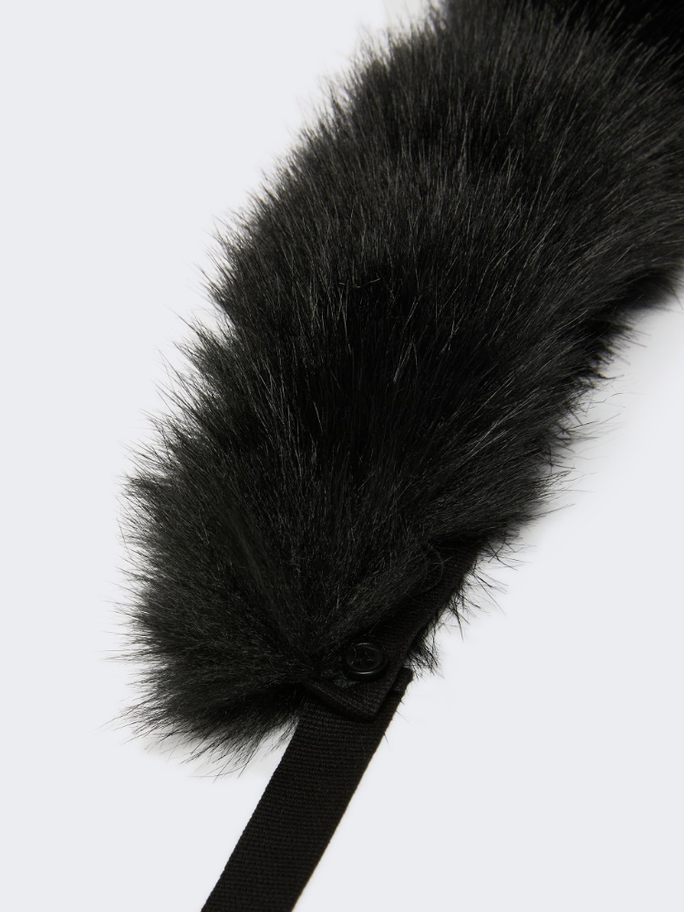 Soft-textured hood trim - BLACK - Max Mara - 2