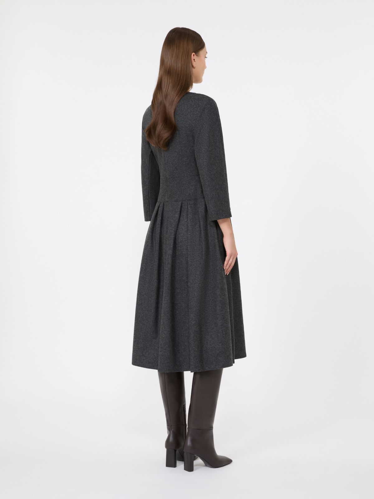 Flannel jersey midi dress - DARK GREY - Max Mara - 3