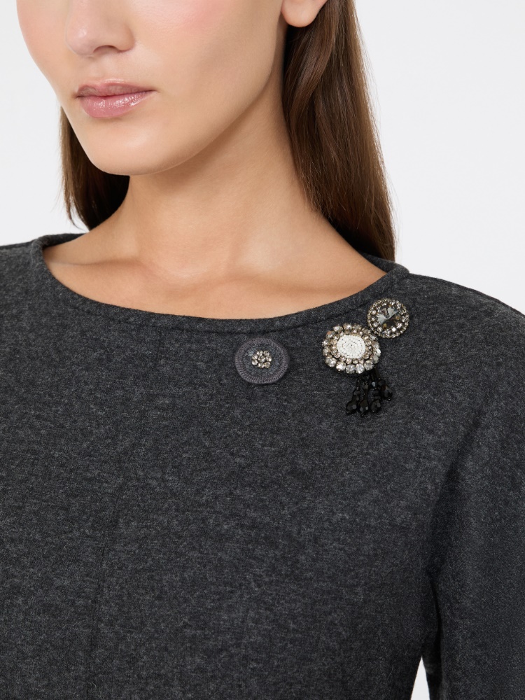 Flannel jersey midi dress - DARK GREY - Max Mara - 4
