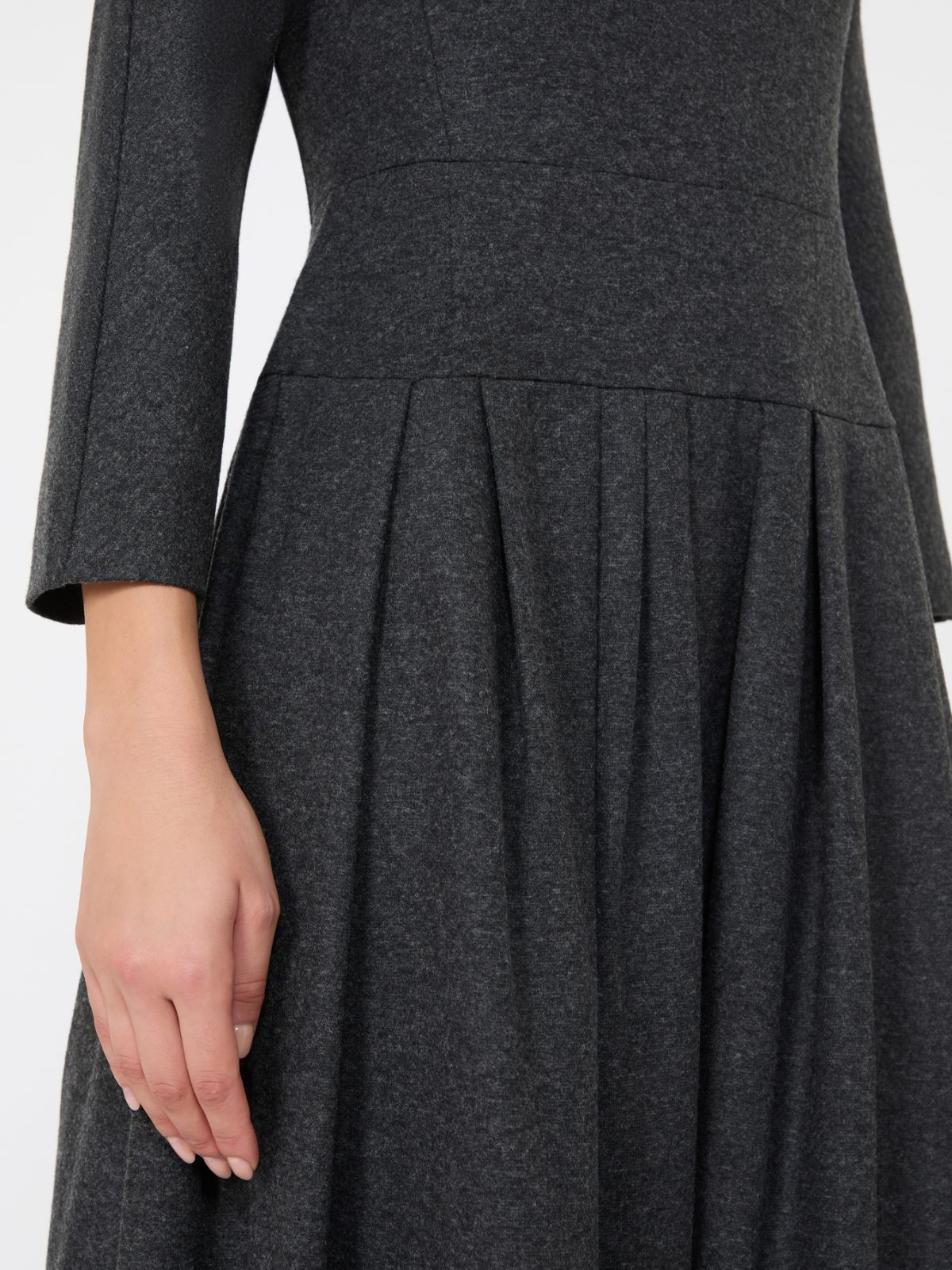Flannel jersey midi dress - DARK GREY - Max Mara - 5