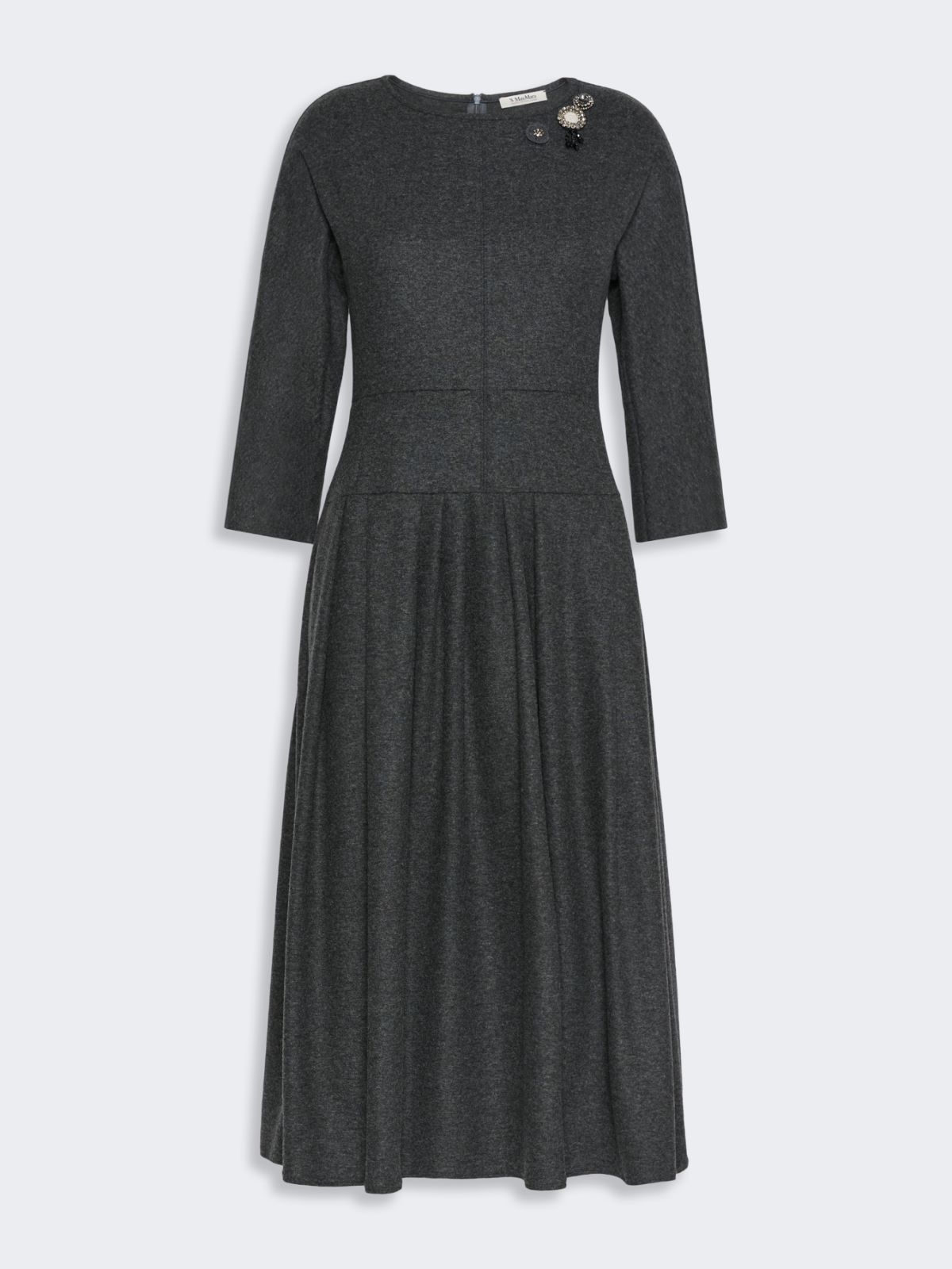 Flannel jersey midi dress - DARK GREY - Max Mara - 6