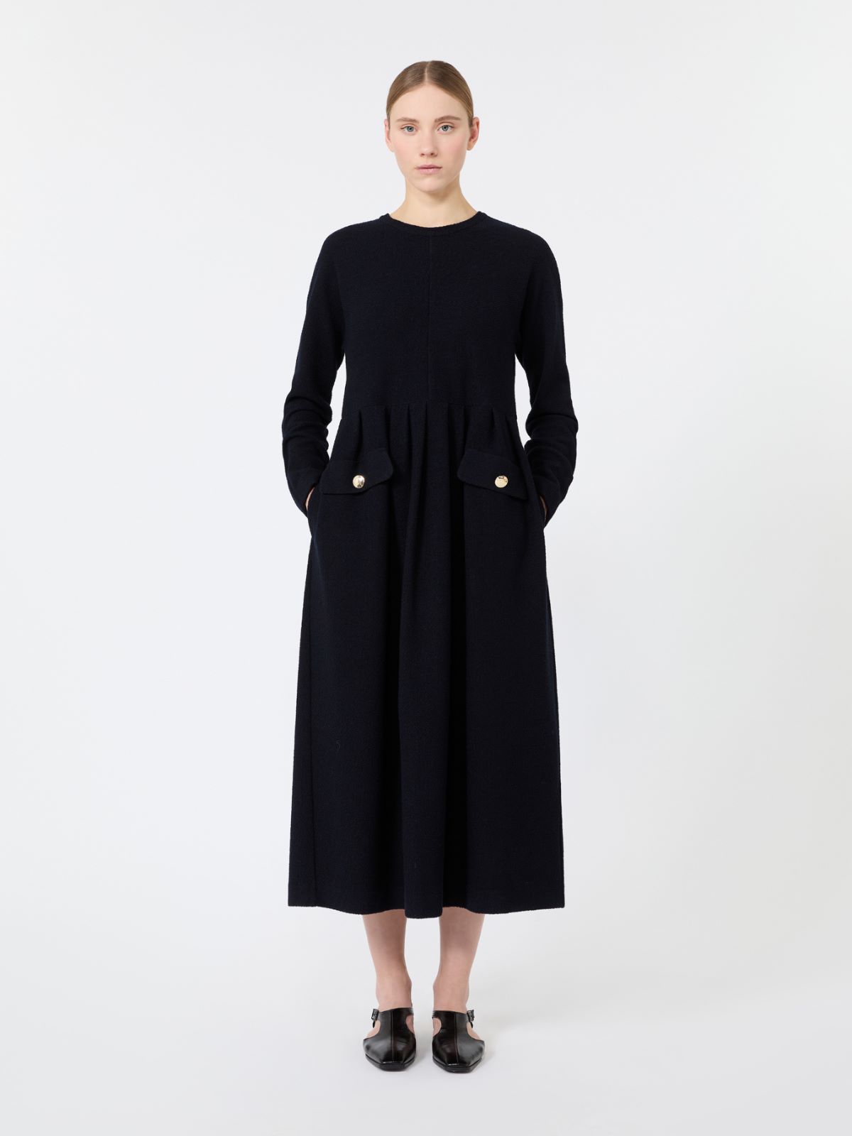 Bouclé-look jersey dress - ULTRAMARINE