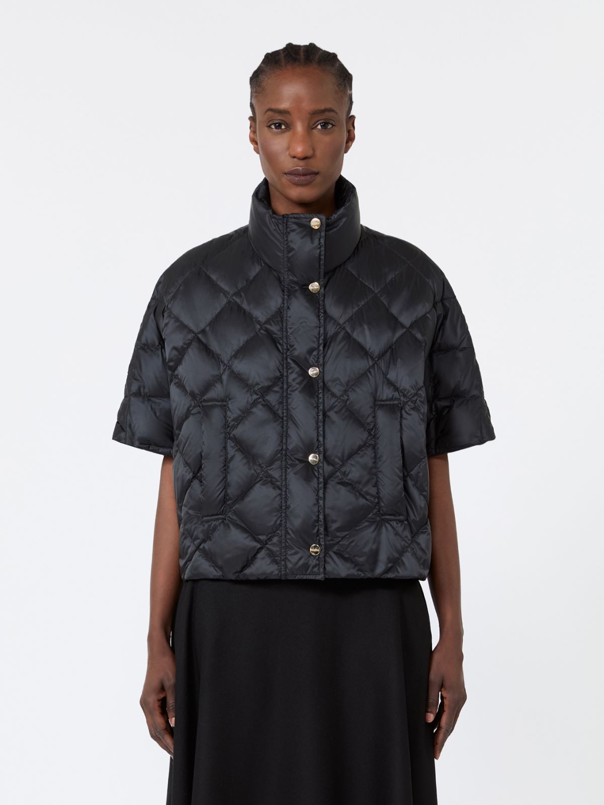 Water-repellent canvas padded cape - BLACK - Max Mara - 2