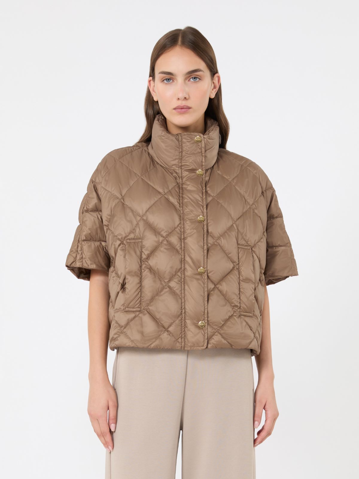 Water-repellent canvas padded cape - CAMEL - Max Mara - 2