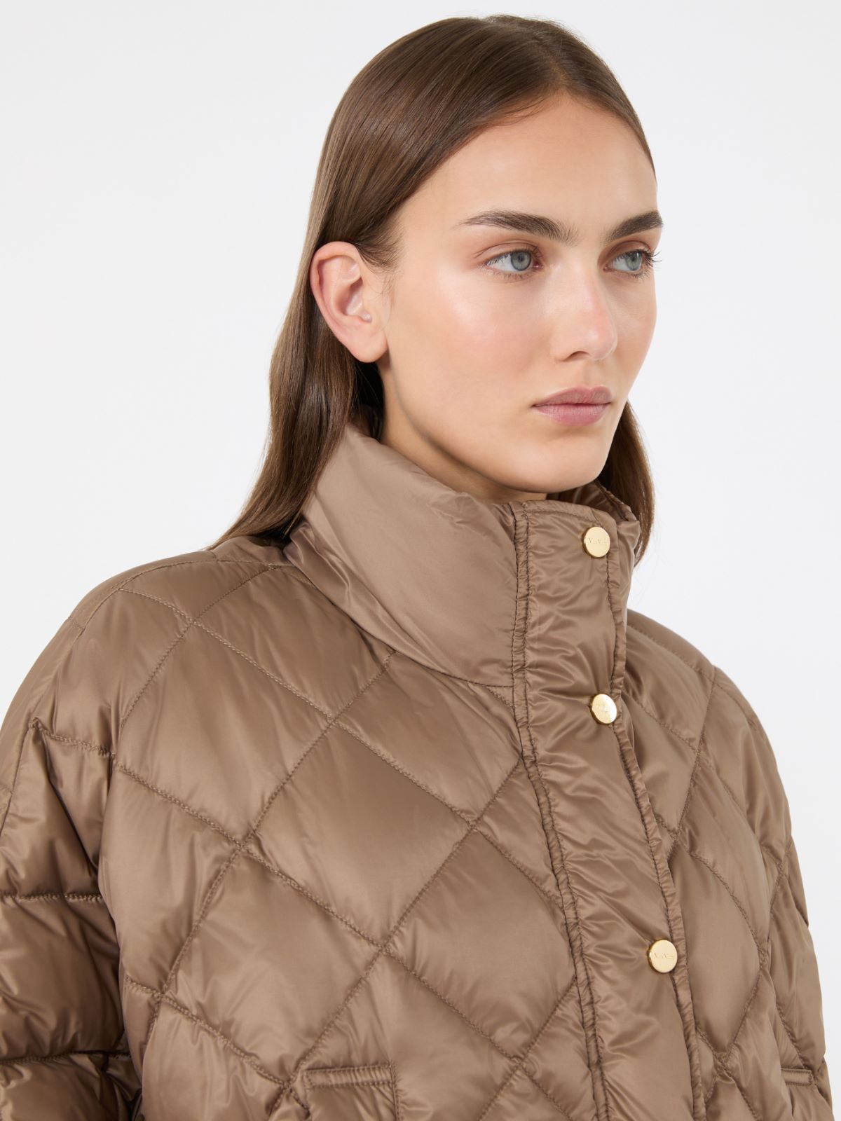 Water-repellent canvas padded cape - CAMEL - Max Mara - 4