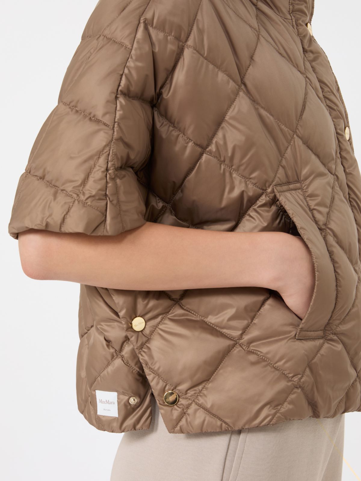 Water-repellent canvas padded cape - CAMEL - Max Mara - 5