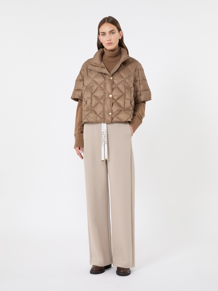 Water-repellent canvas padded cape - CAMEL