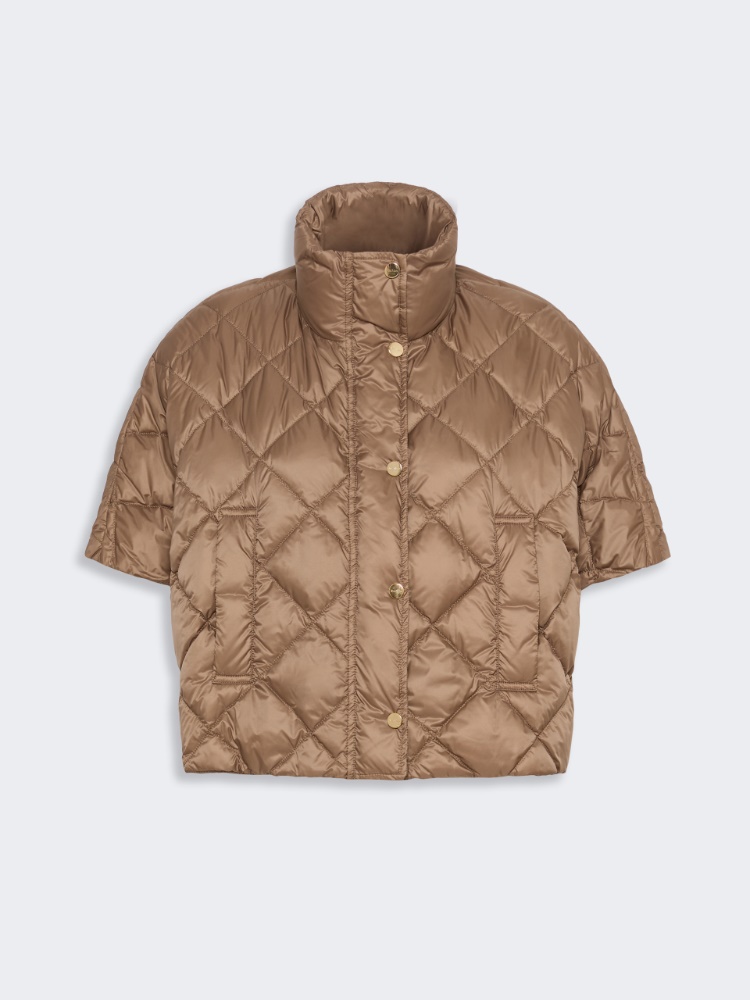 Water-repellent canvas padded cape - CAMEL