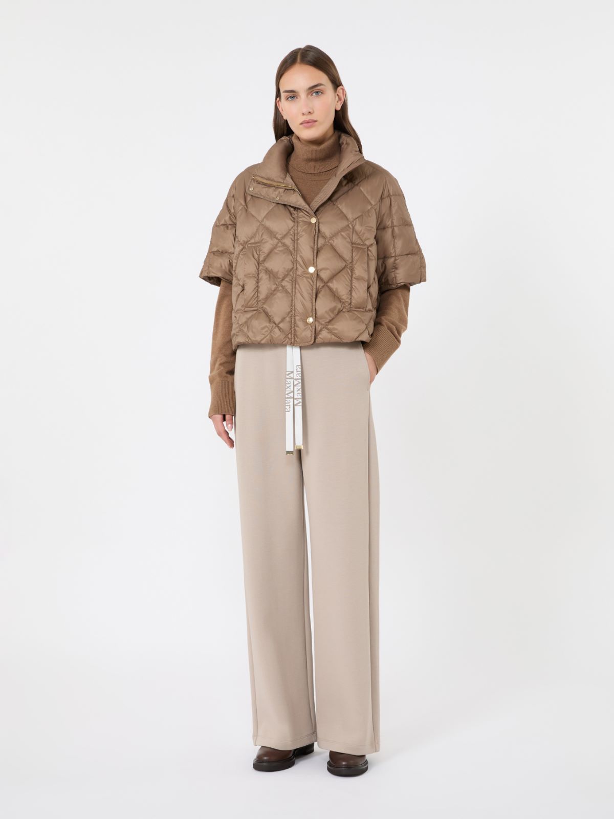 Water-repellent canvas padded cape - CAMEL - Max Mara