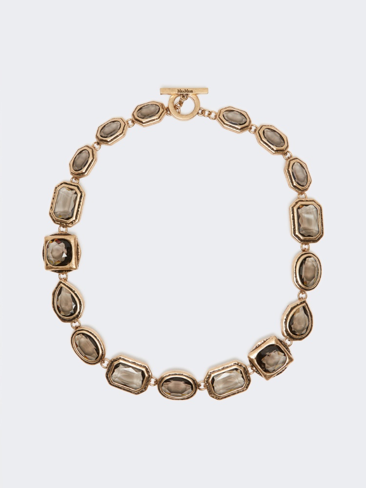 Choker necklace with settings - LIGHT GREY