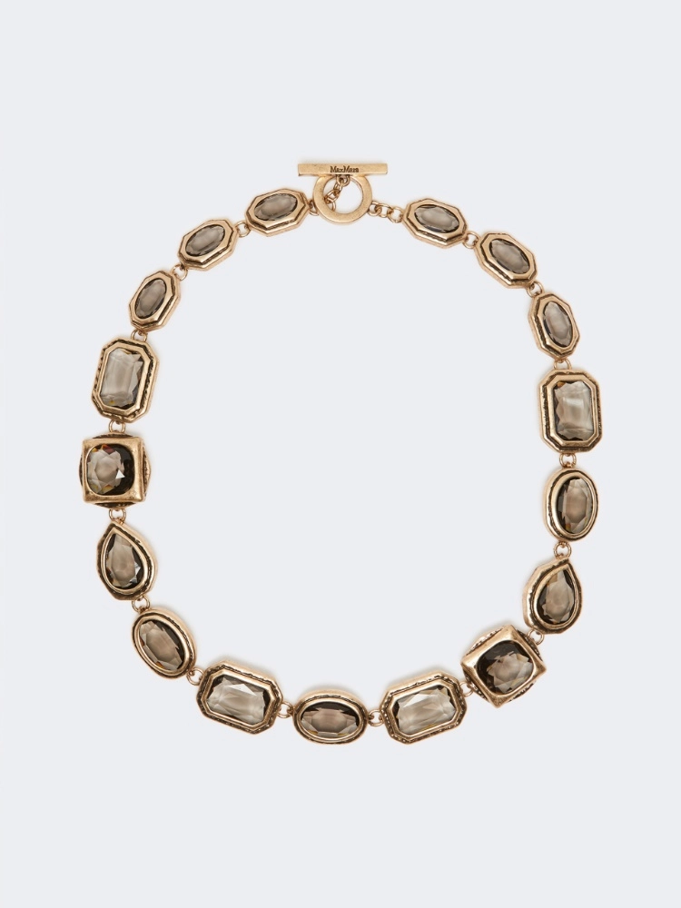 Choker necklace with settings - LIGHT GREY