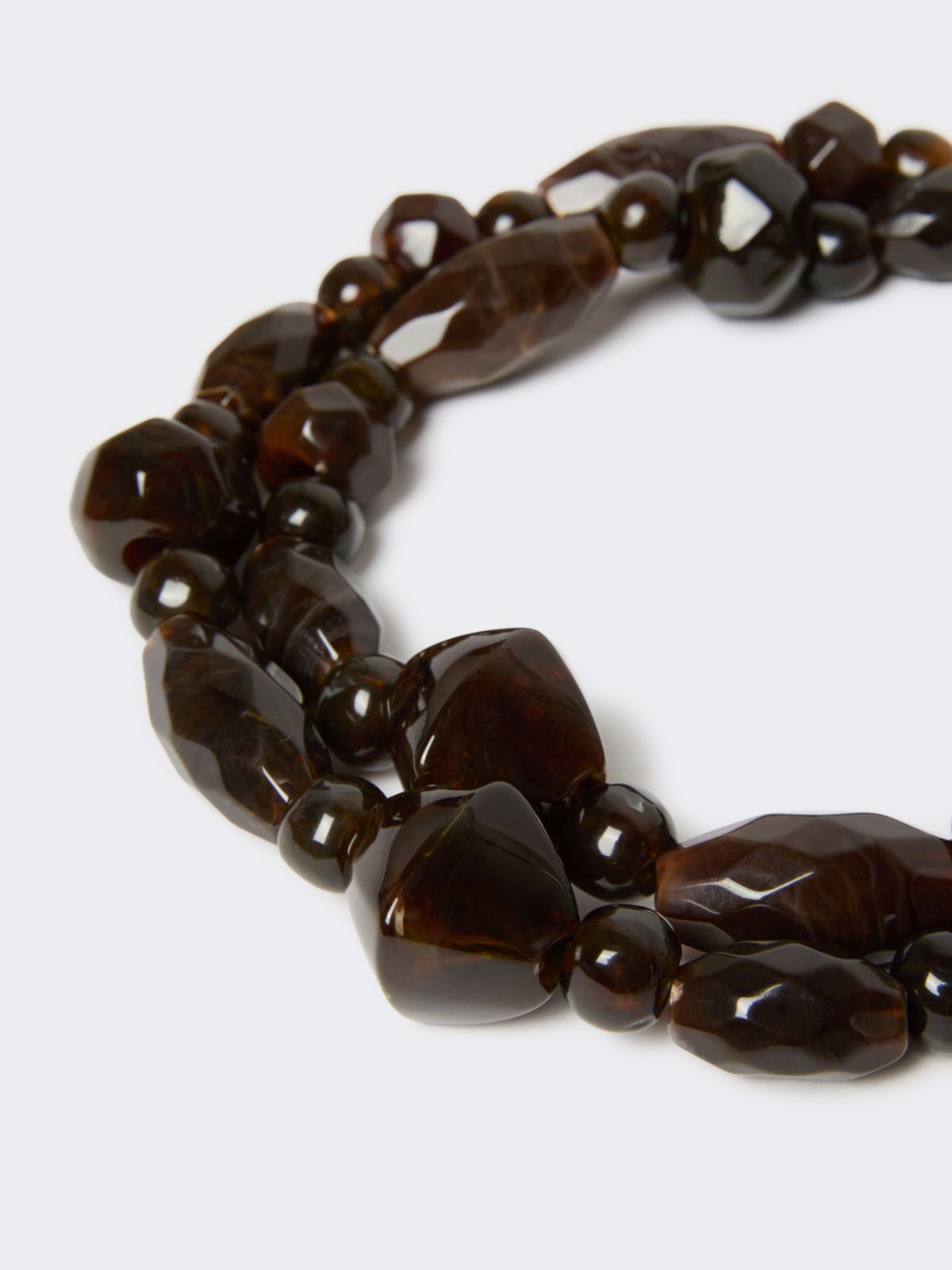 Double-wrap resin necklace - DARK BOWN - Max Mara - 2