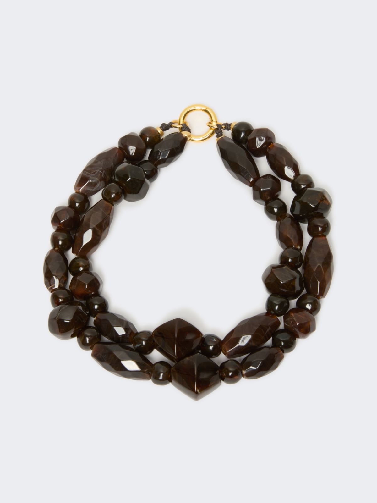 Double-wrap resin necklace - DARK BOWN - Max Mara