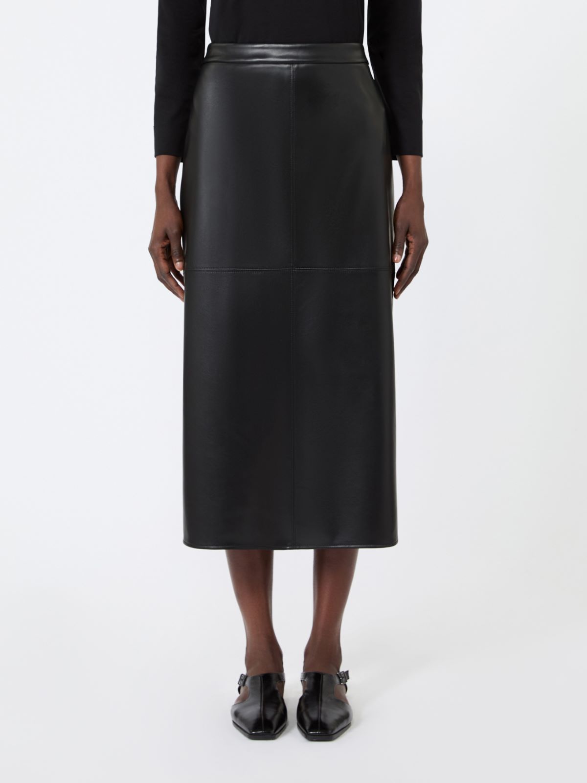 Coated jersey pencil skirt - BLACK - Max Mara - 2