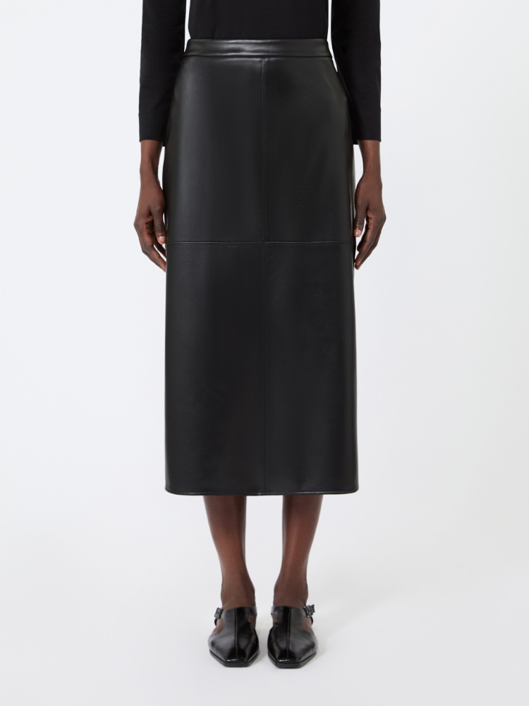 Coated jersey pencil skirt - BLACK - Max Mara - 2