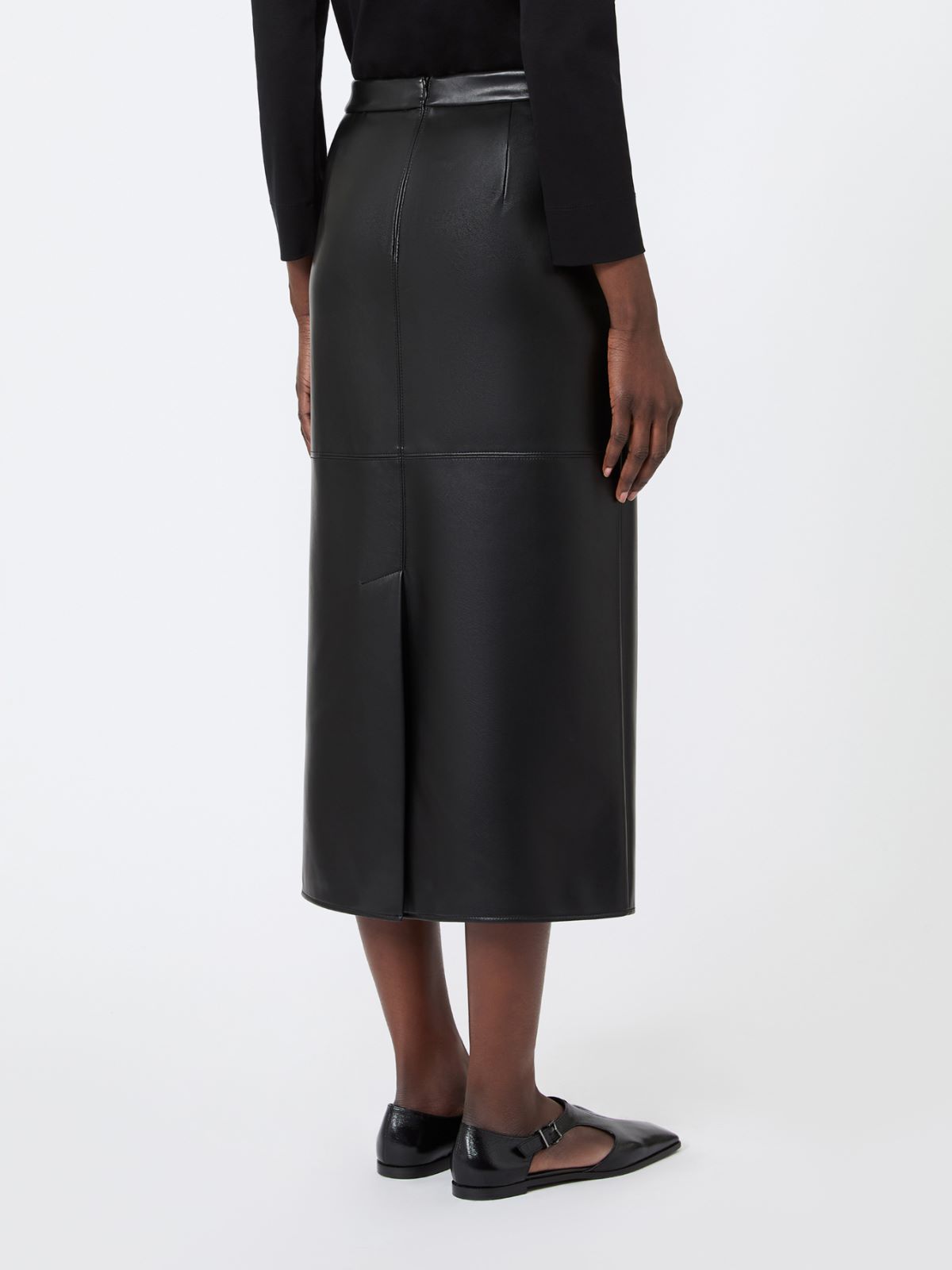 Coated jersey pencil skirt - BLACK - Max Mara - 3