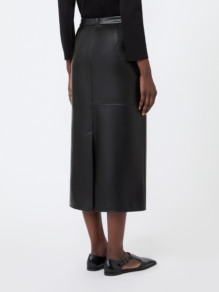 Coated jersey pencil skirt - BLACK - Max Mara - 3