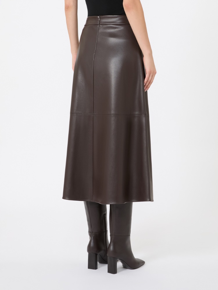 Coated jersey circle skirt - BROWN - Max Mara - 3