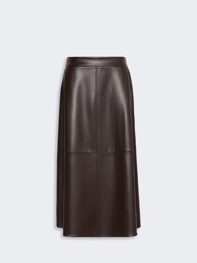 Coated jersey circle skirt - BROWN - Max Mara - 5