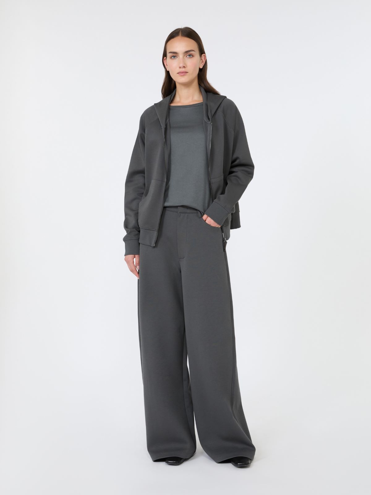 [アルバ] コットン ジャージー パンツ - DARK GREY - Max Mara