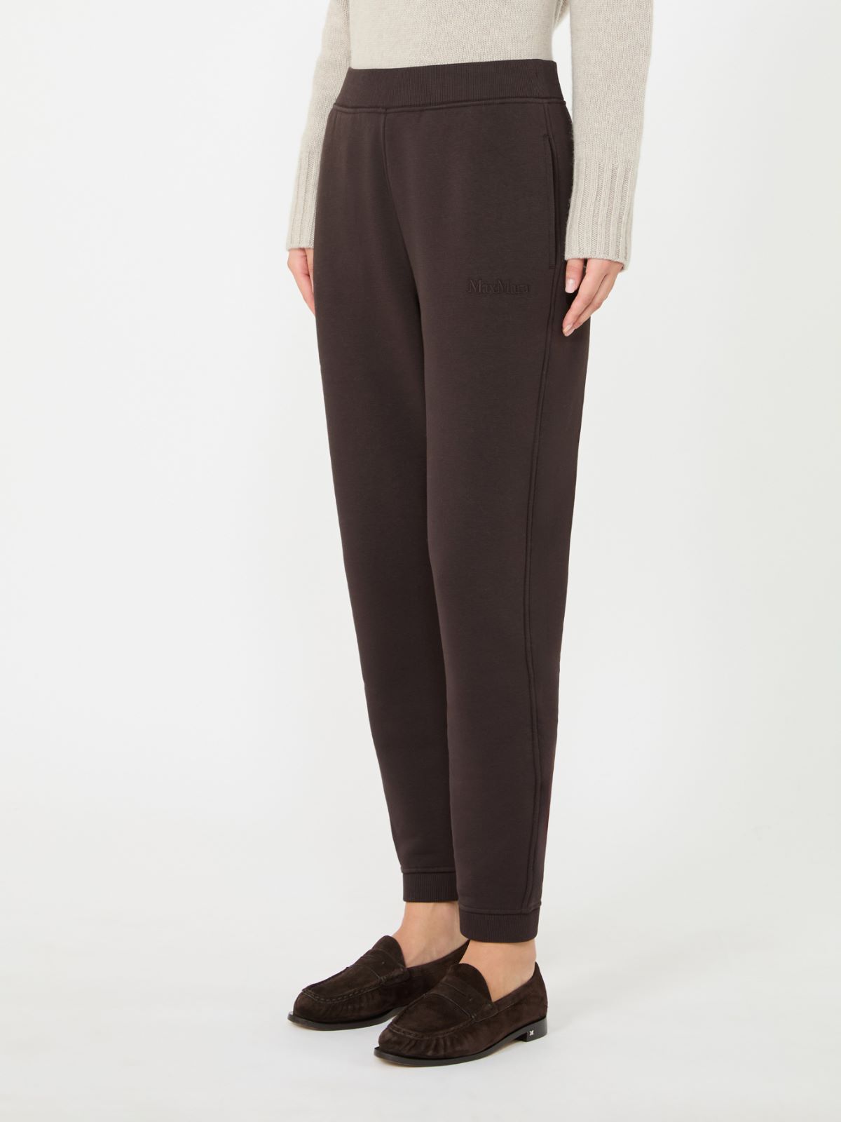 Fleece jersey joggers - BROWN - Max Mara - 2