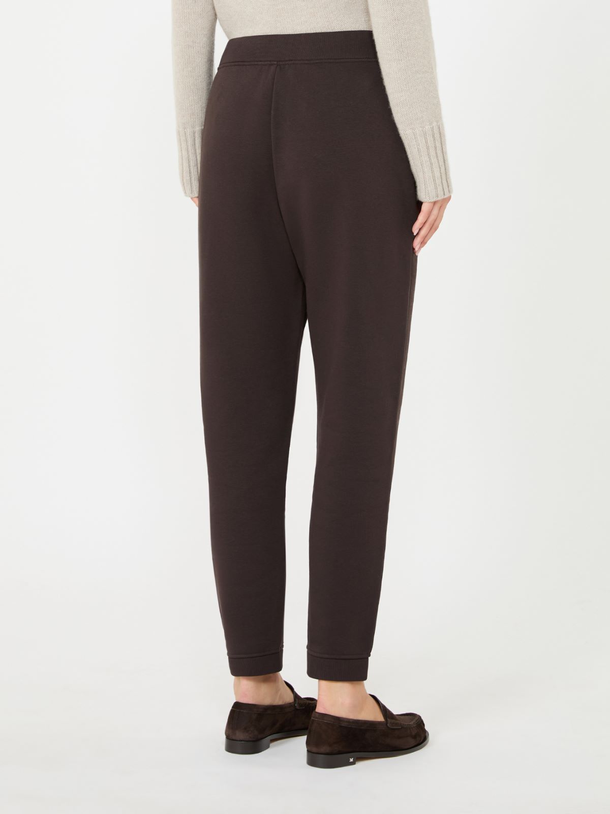 Fleece jersey joggers - BROWN - Max Mara - 3
