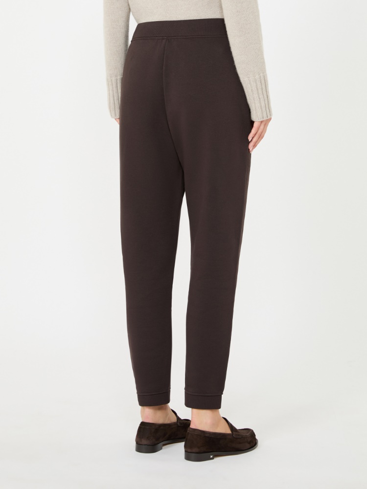 Fleece jersey joggers - BROWN - Max Mara - 3