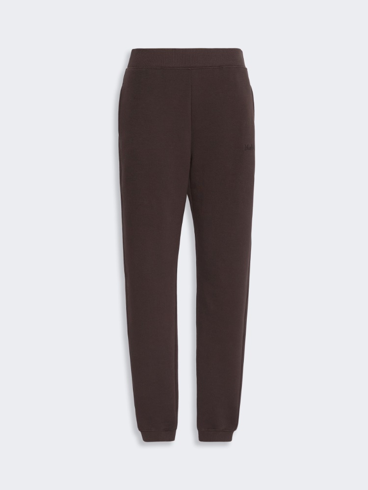 Fleece jersey joggers - BROWN