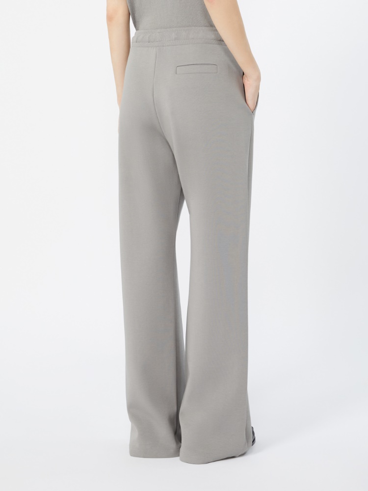 Double jersey wide-leg trousers - PEARL GREY - 3