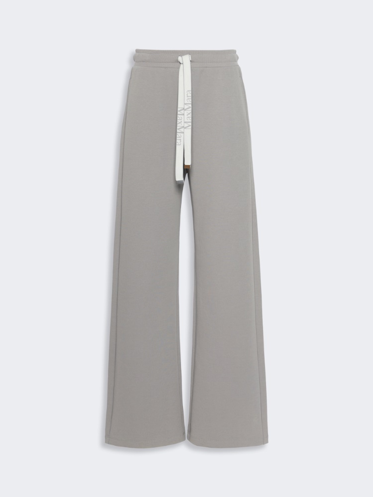 Double jersey wide-leg trousers - PEARL GREY