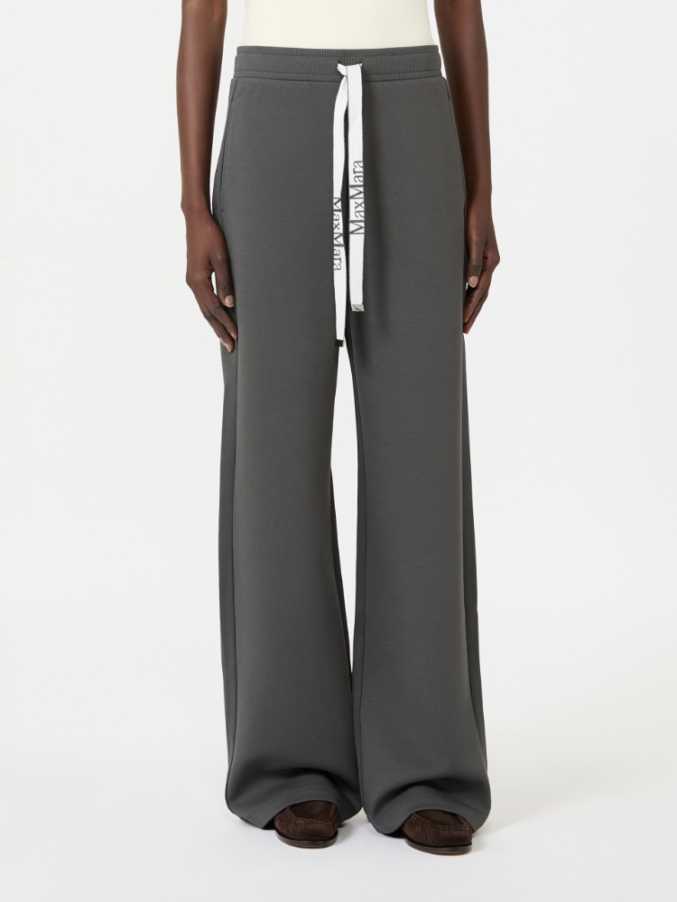 Double jersey wide-leg trousers - DARK GREY - 2