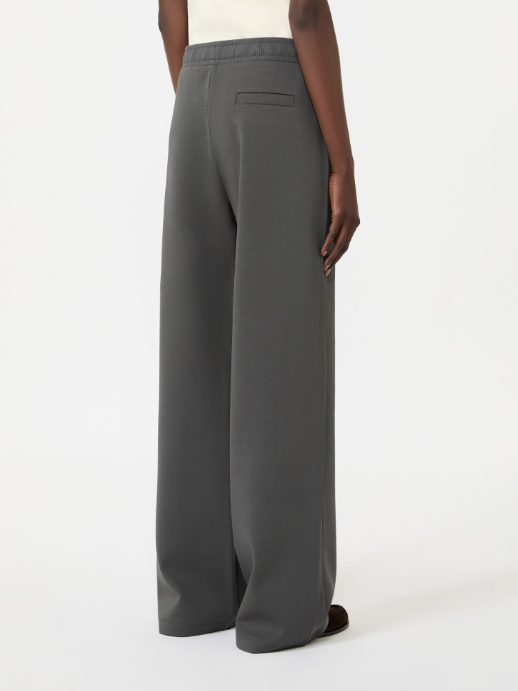 Double jersey wide-leg trousers - DARK GREY - 3