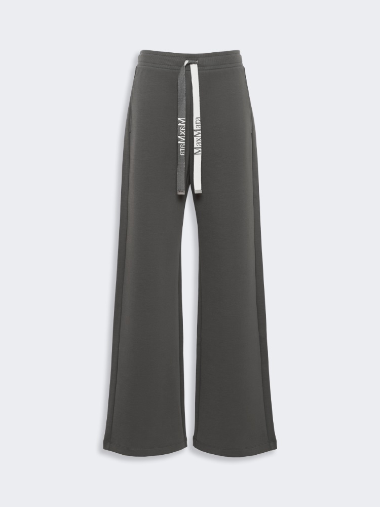 Double jersey wide-leg trousers - DARK GREY