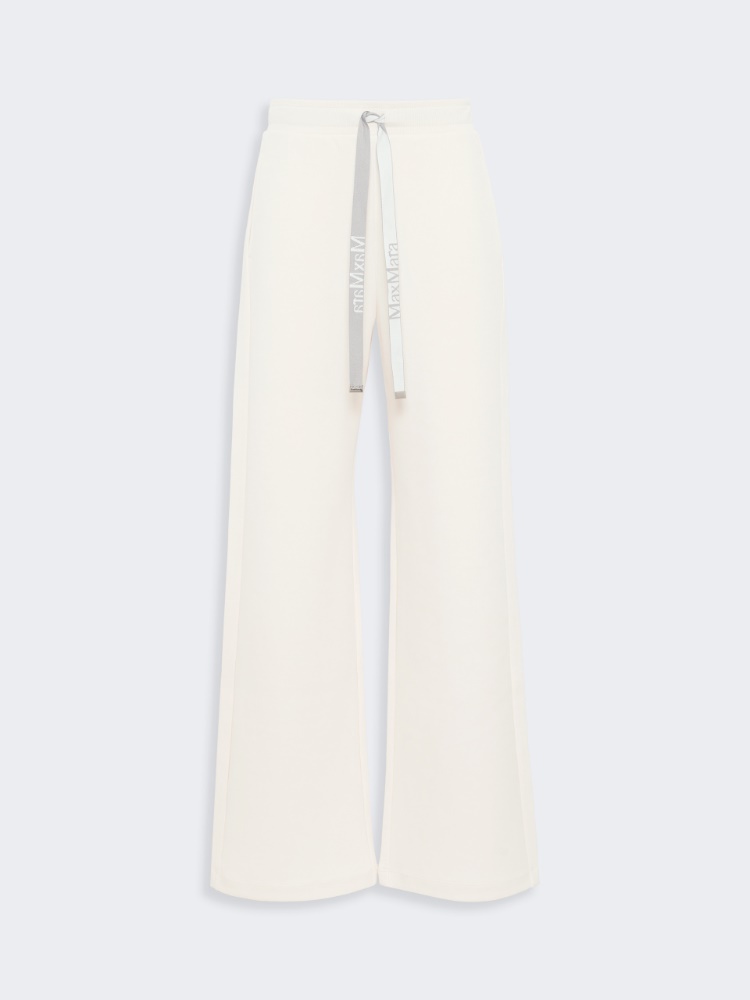 Double jersey wide-leg trousers - NATURAL - 4