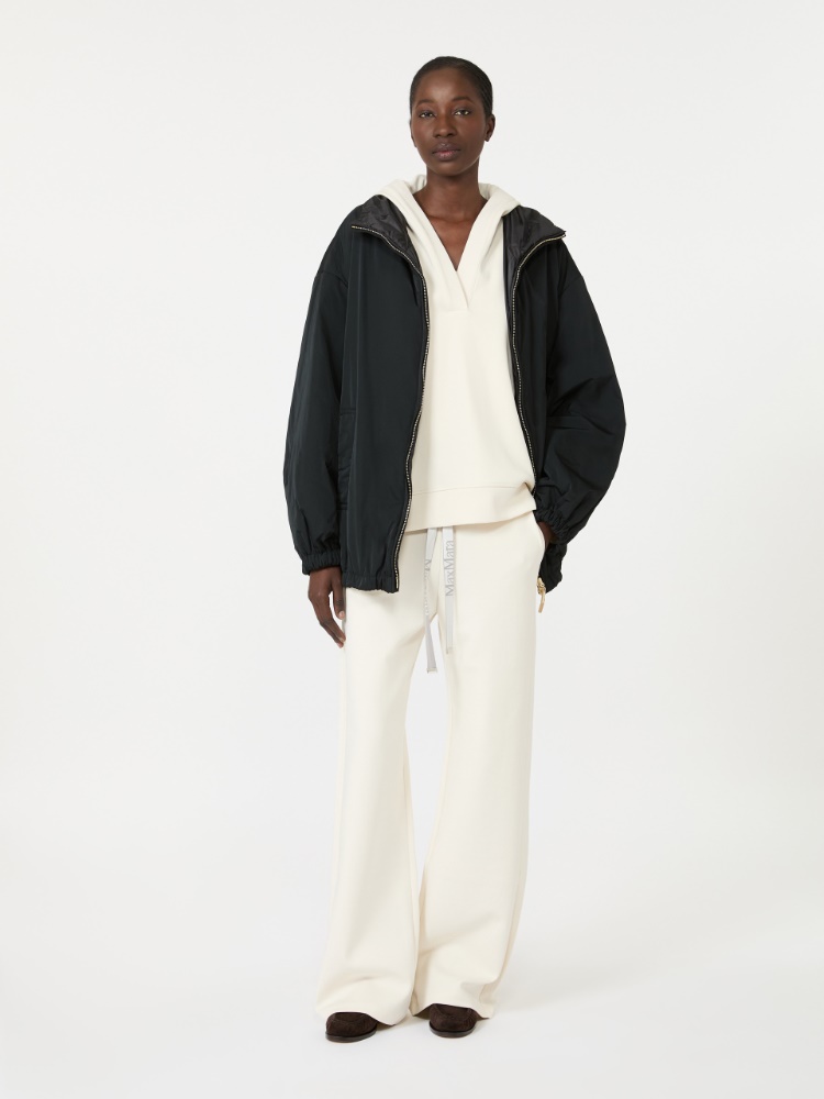Double jersey wide-leg trousers - NATURAL - 1