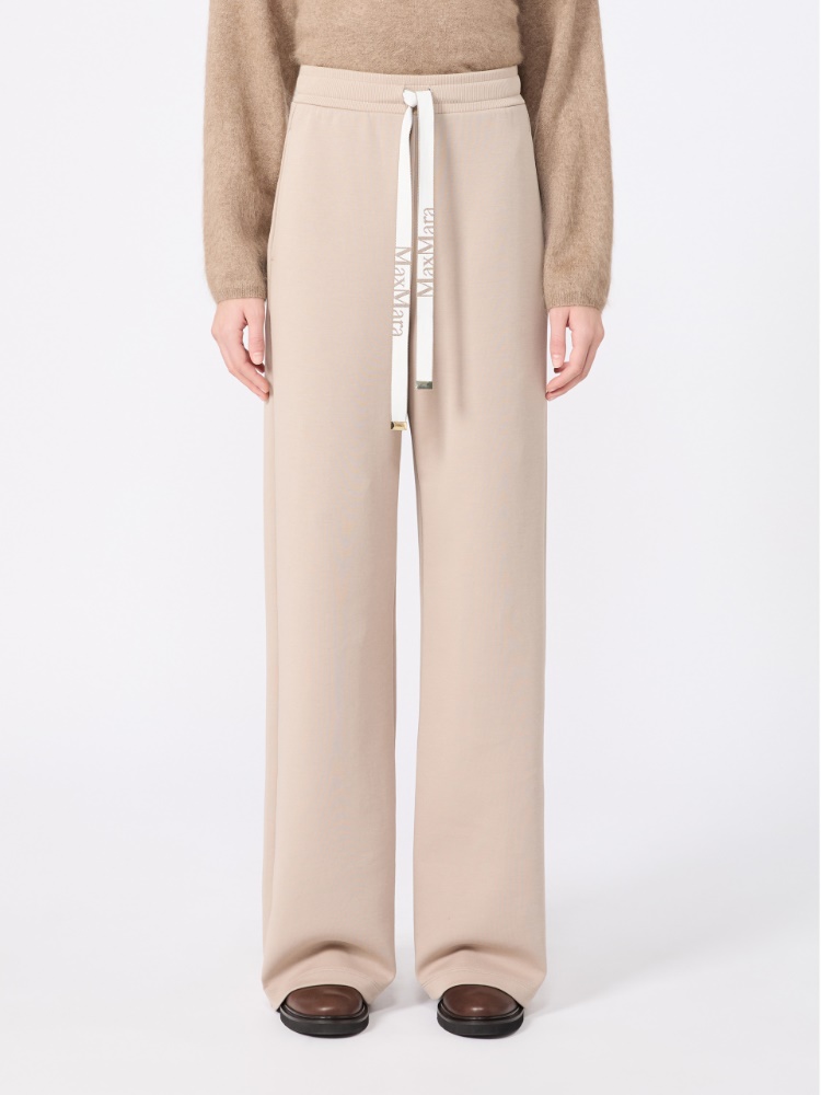 Wide double jersey trousers - BEIGE - Max Mara - 2