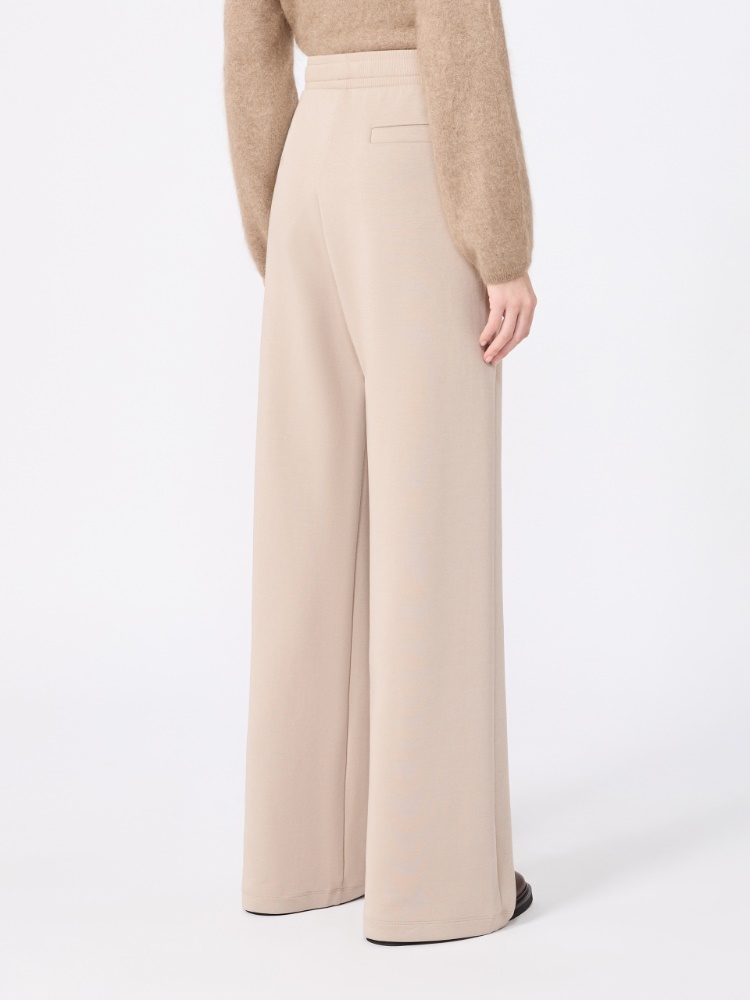 Wide double jersey trousers - BEIGE - Max Mara - 3