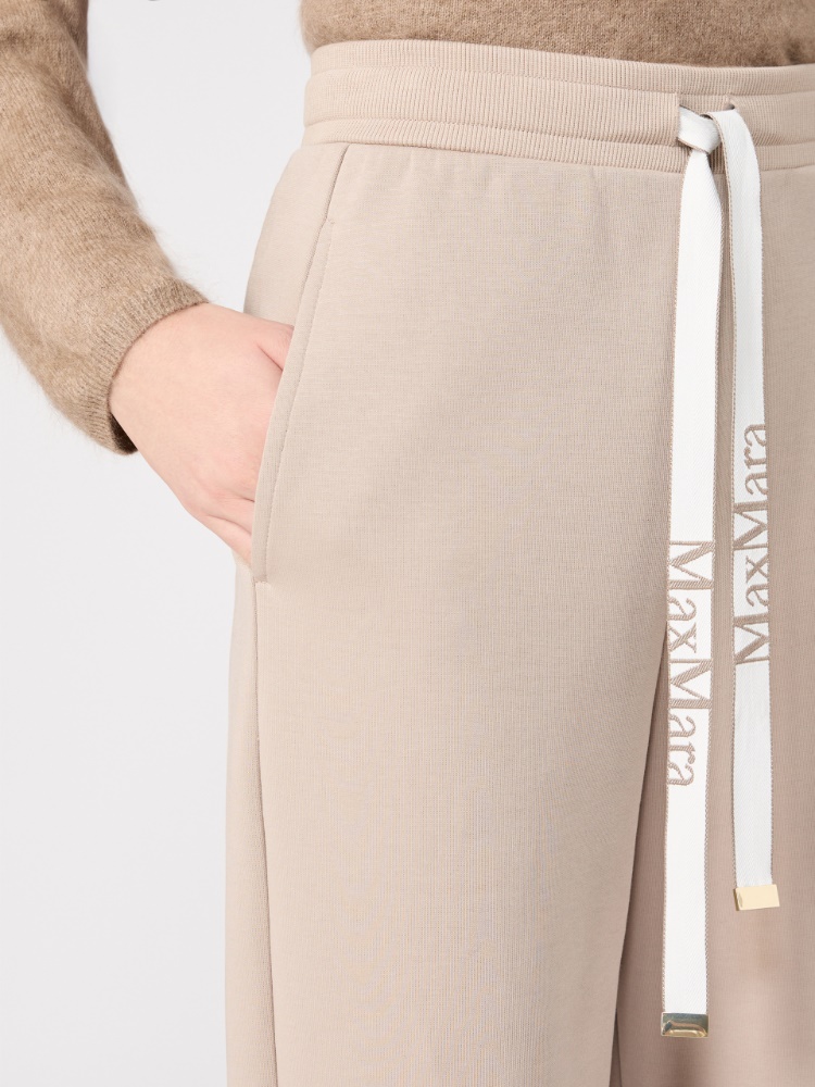 Wide double jersey trousers - BEIGE - Max Mara - 4